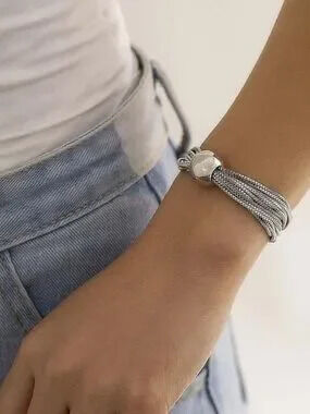 Chunky Sphere Pendant & Multi-Layer Chain Bracelet